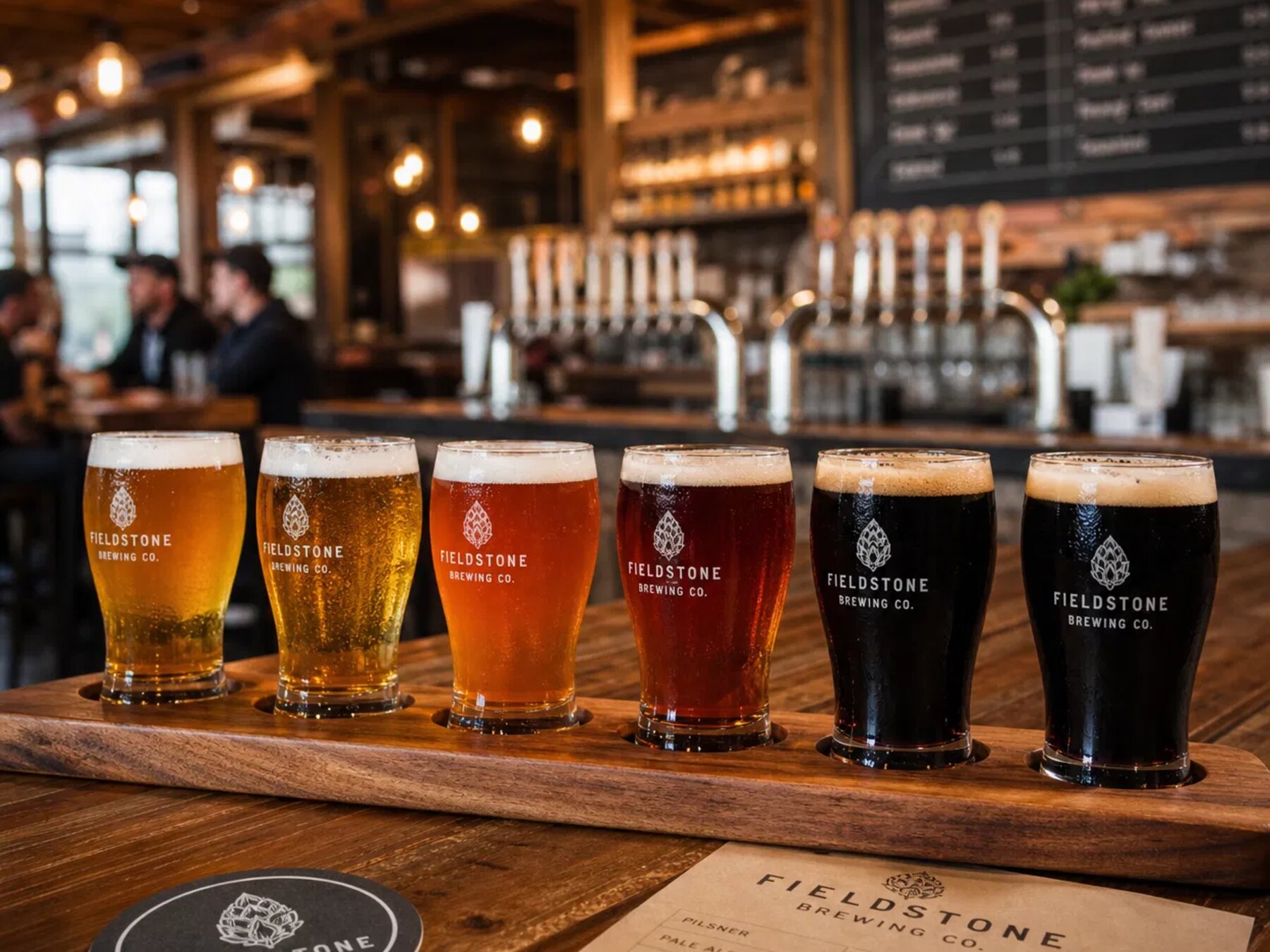 Craft beer flight at a local Whistler brewery