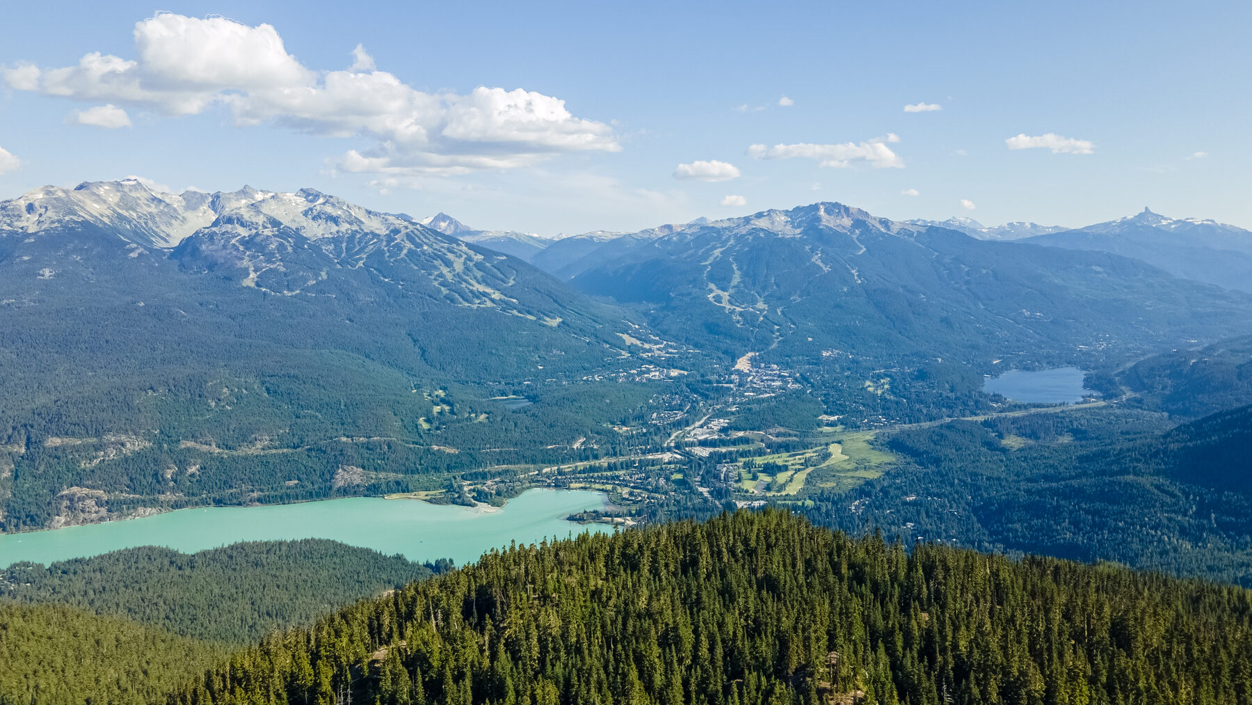 Aerial view of Whistler Valley in summer