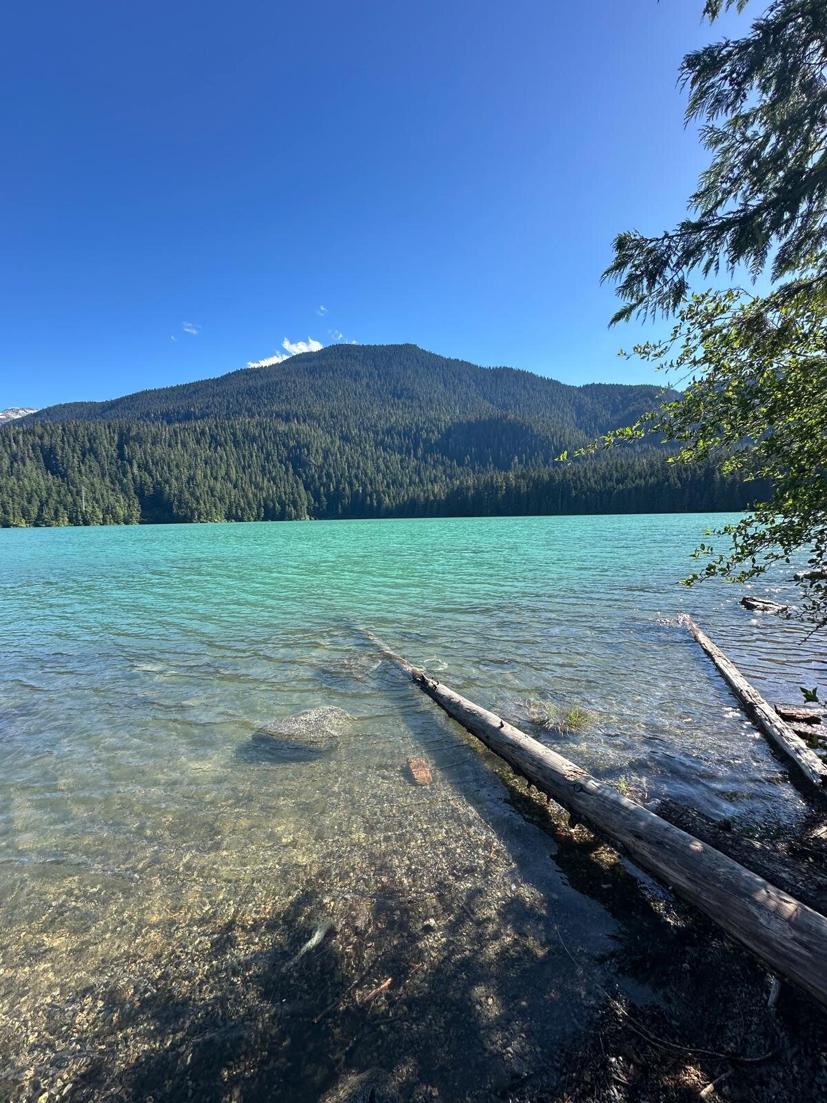 Sunset over a quiet Whistler lake dock